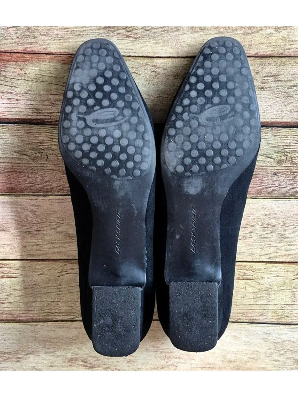 Easy Spirit Women's 8.5 Black Suede Dress Pumps Shoes Low Heel Classic Comfort